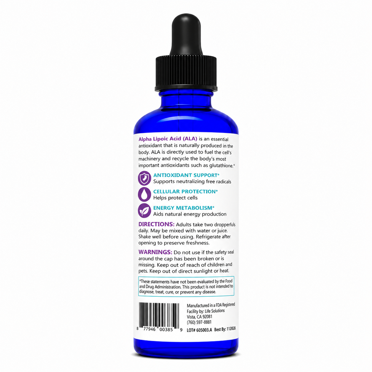 Liquid Alpha Lipoic Acid Dropper