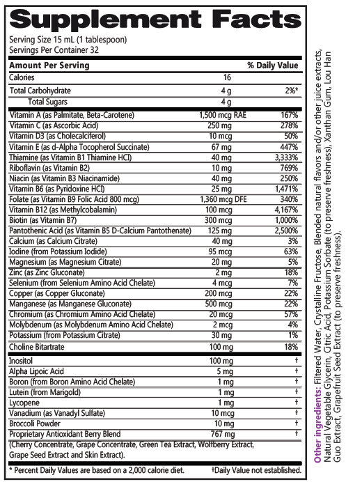 Liquid Super Multivitamins and Minerals