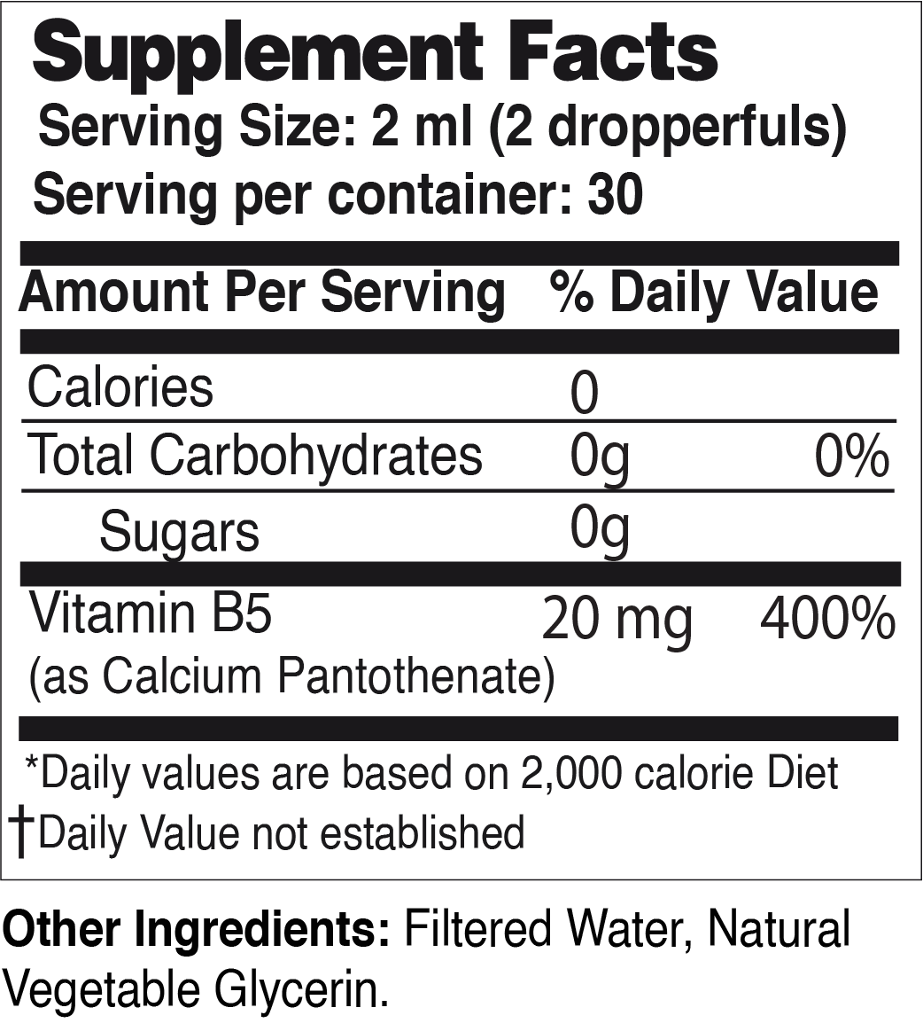 Liquid Vitamin B5 Dropper — 2 oz
