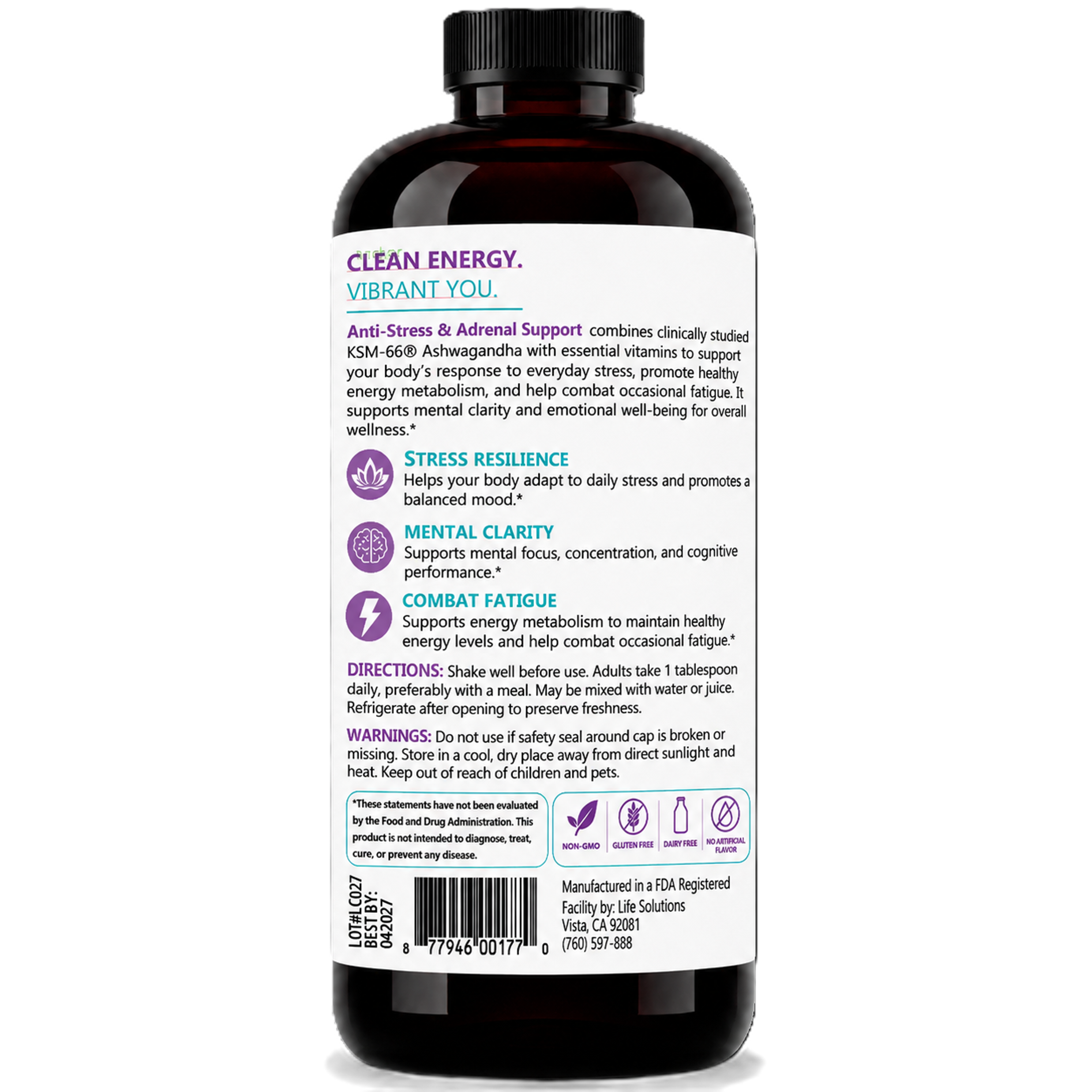 Liquid AntiStress Plus Adrenal Support Supplement