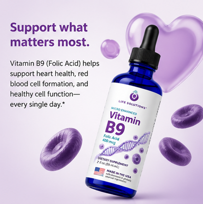 Liquid Vitamin B9 Dropper – 2 oz