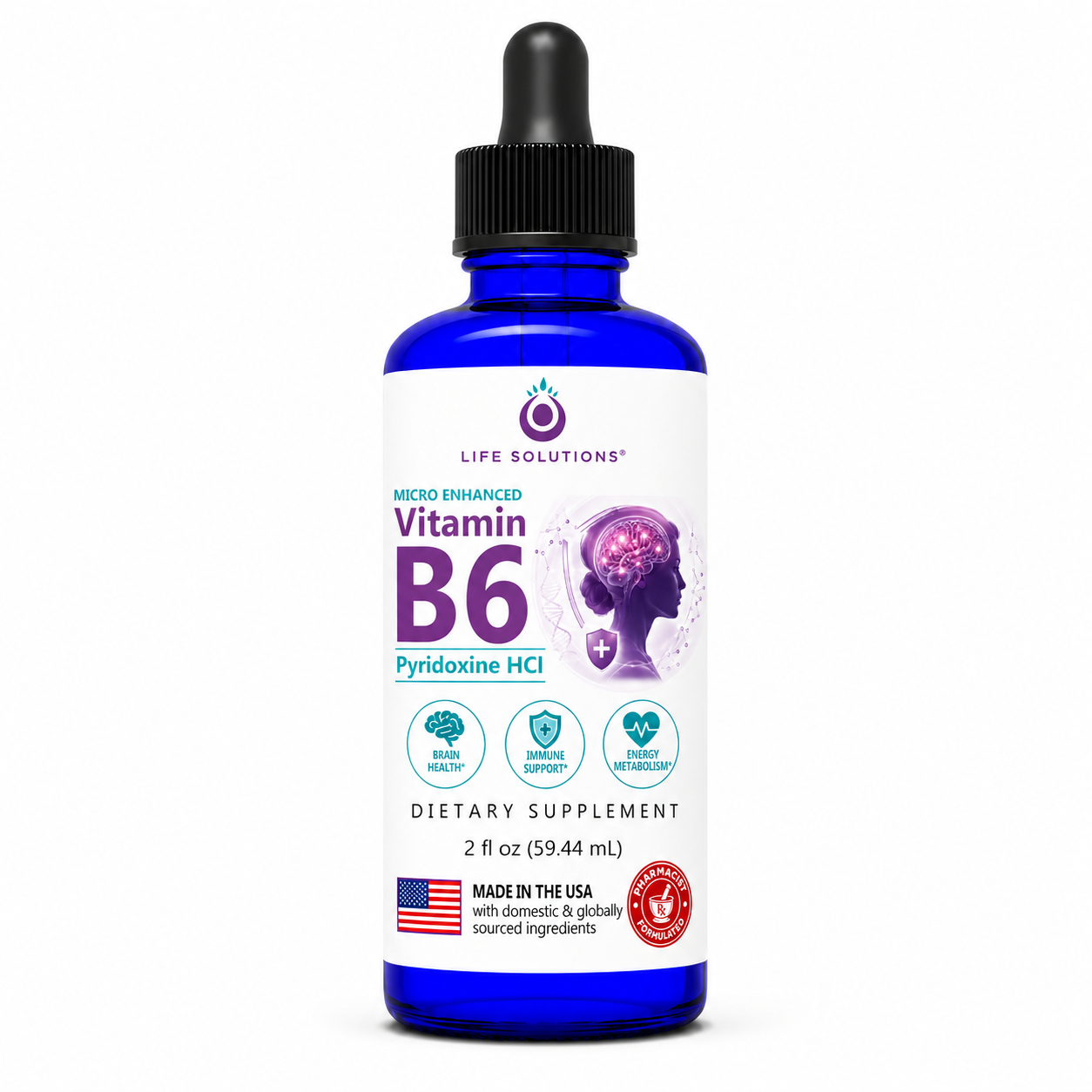 Liquid Vitamin B6 Dropper - 2 oz