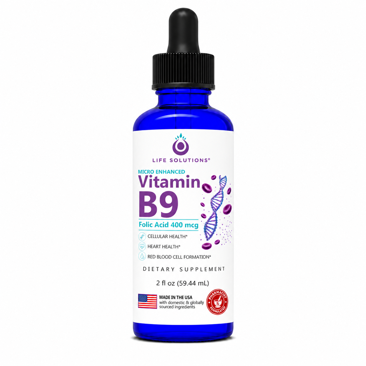 Liquid Vitamin B9 Dropper – 2 oz