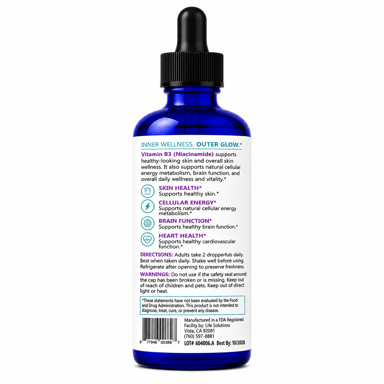 Liquid Vitamin B3 Dropper
