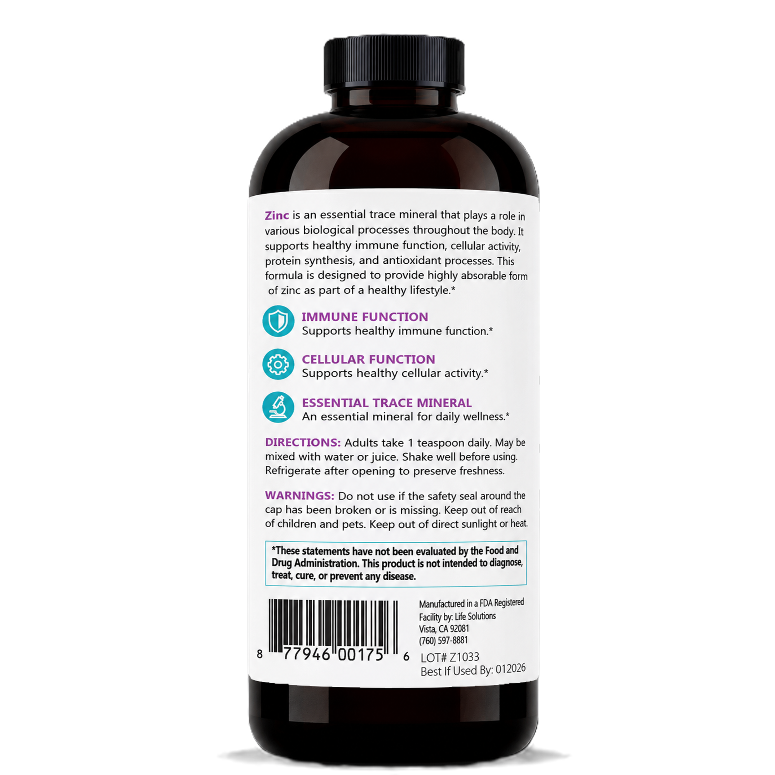 Liquid Zinc Complex Supplement
