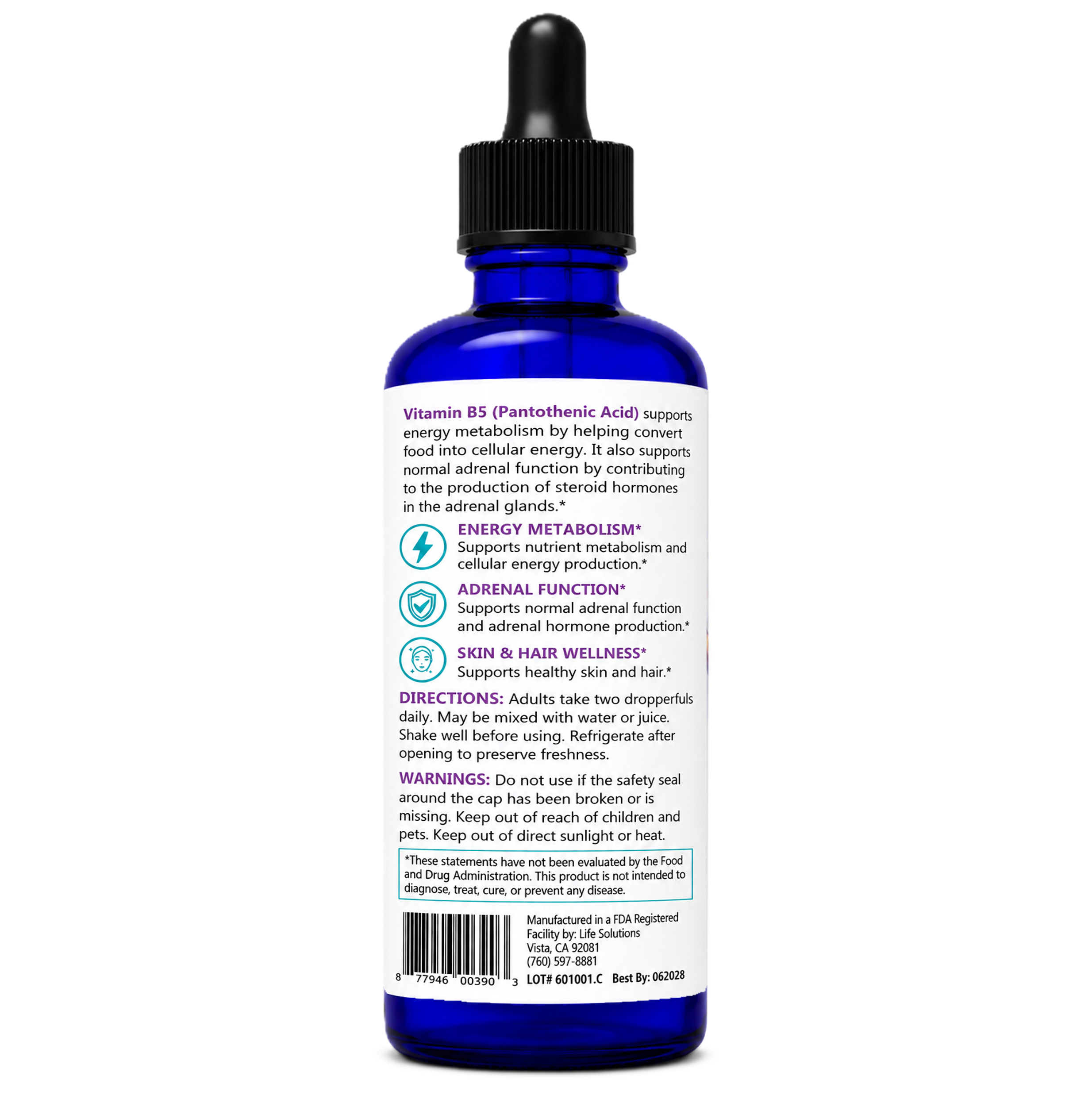 Liquid Vitamin B5 Dropper - 2 oz