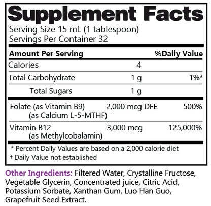 Liquid Methyl Folic Acid + Methyl Vitamin B12