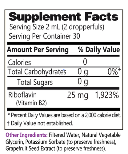 Liquid Vitamin B2 Dropper - 2 oz