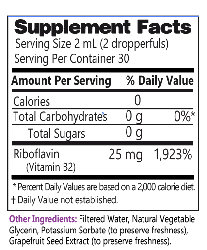 Liquid Vitamin B2 Dropper - 2 oz