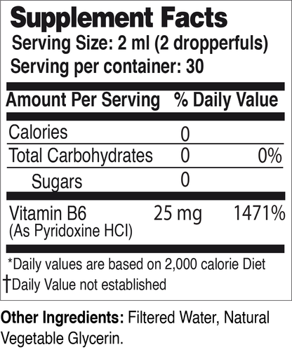 Liquid Vitamin B6 2oz Dropper