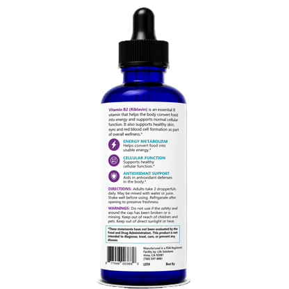 Liquid Vitamin B2 Dropper - 2 oz