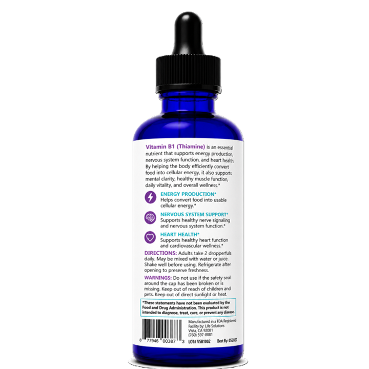 Liquid Vitamin B1 Dropper - 2 oz