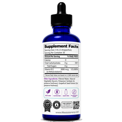 Liquid Vitamin B12 Dropper - 2 oz