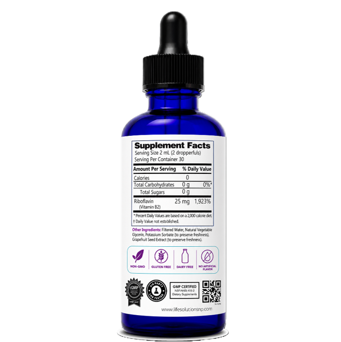 Liquid Vitamin B2 Dropper - 2 oz